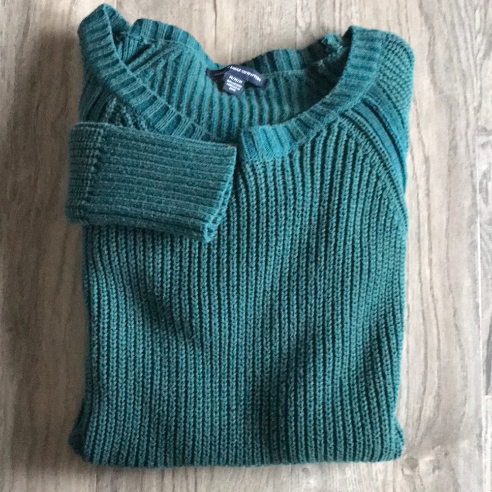 American Eagle Green Knit Sweater